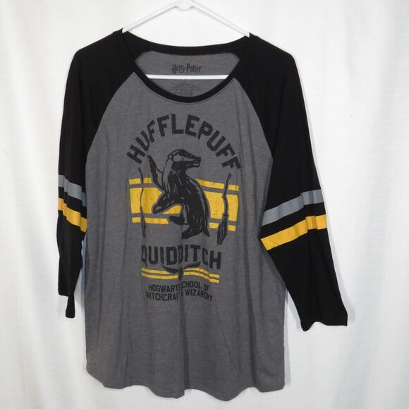 Harry Potter Hufflepuff Quidditch Raglan Sleeve Tee Plus Size 3XL 20-22 - Picture 3 of 6